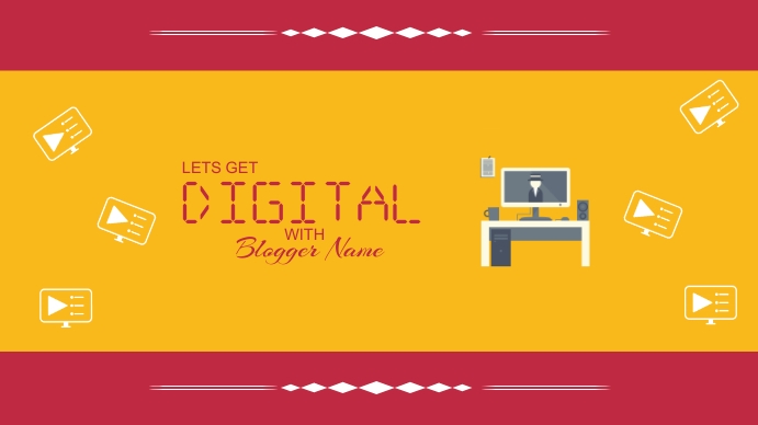 Lets Get Digital YouTube Channel Art Editable template