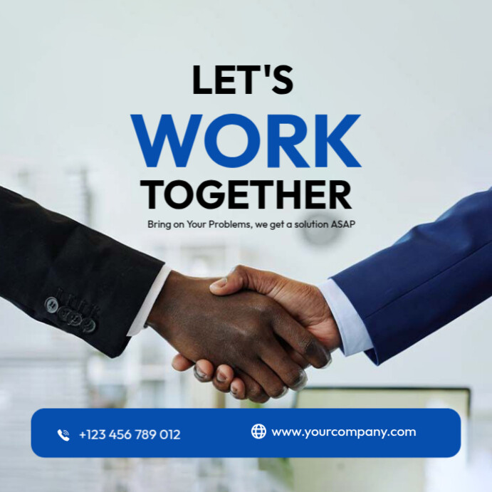 Lets Work together Instagram Post template