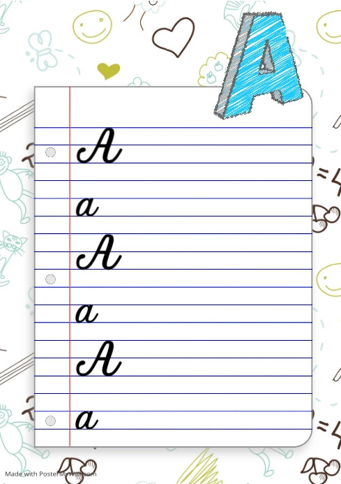 Letter A Worksheet for Kids Kindergarten Prin Template | PosterMyWall