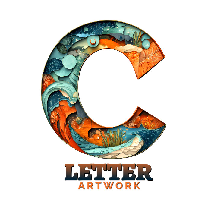 Letter C Artwork Logo Logótipo template