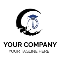 Letter E with Graduation Hat and Logo template