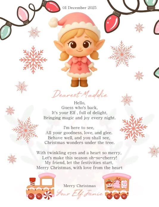 Letter from elf on the shelf 传单(美国信函) template