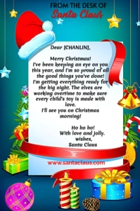 Letter from santa claus Pinterest Graphic template