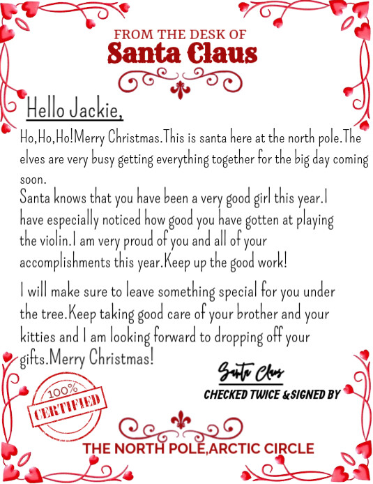 Letter from santa Template | PosterMyWall