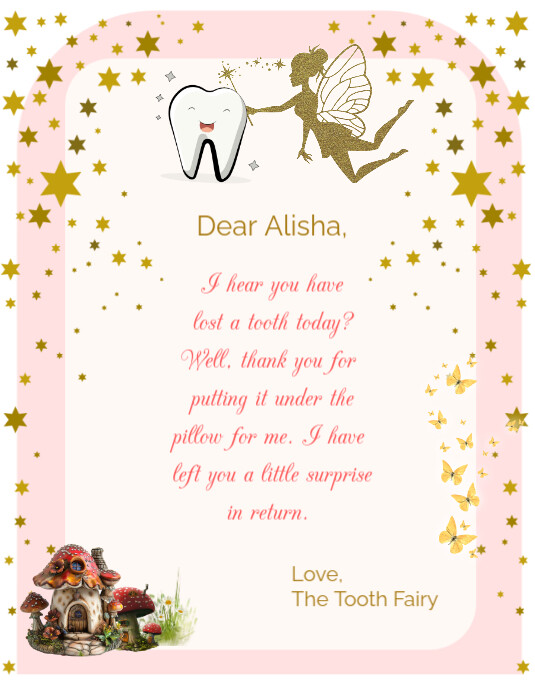 Letter From The Tooth Fairy Flyer (us Letter) template