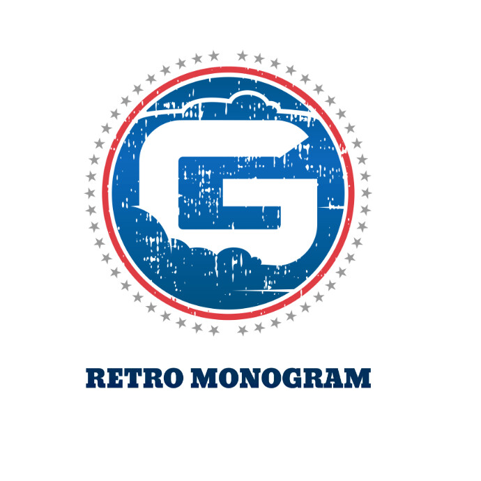 letter G logo - retro style monogram logo template