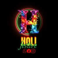 Letter H holi animation logo Logotyp template