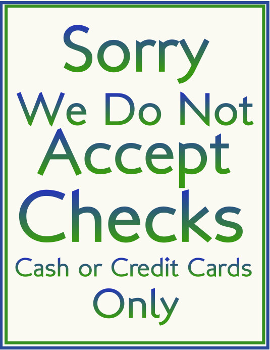 Letter Size Check Policy Sign Template | PosterMyWall