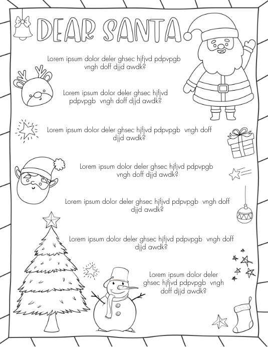 Santa Letter Coloring Page santa-letter-coloring-page