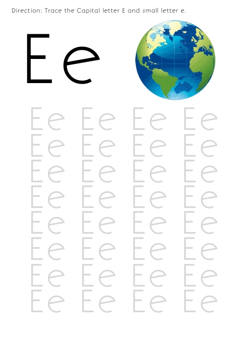 Capital E Math Examples Letter Tracing Capital E small e Template | PosterMyWall