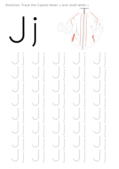 Letter Tracing Capital J small j Template | PosterMyWall