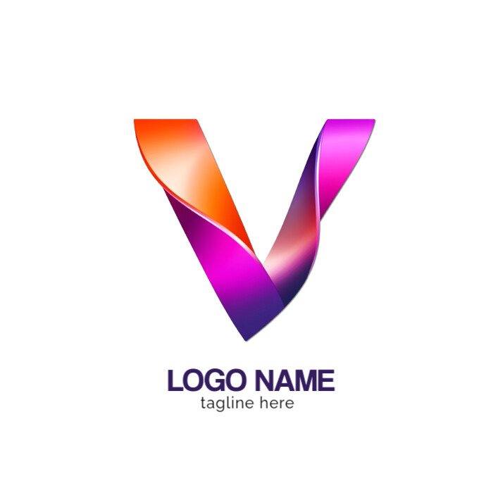 Letter V brand logo template