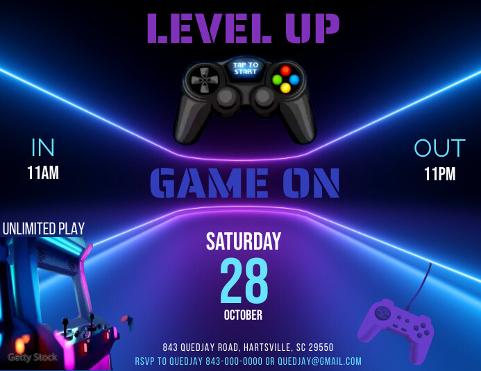 LEVEL UP GAME ON Template | PosterMyWall