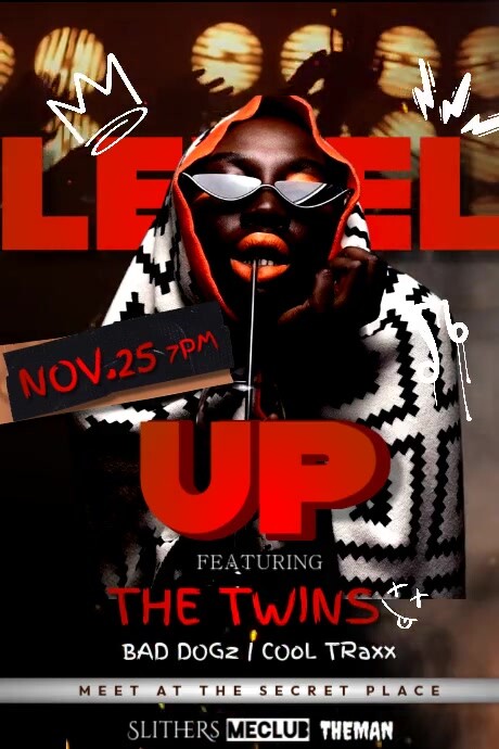 Level up Party Video Cartaz template