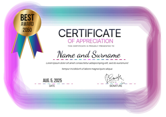 LGBT Certificate Template PosterMyWall