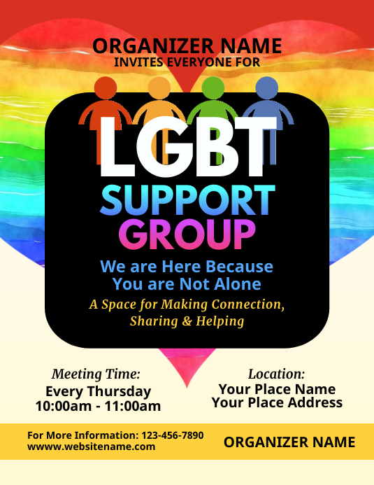 LGBT Support Group Flyer Folder (US Letter) template