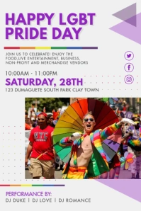 LGBTQ Gay Pride Party Invite Poster Plakat template