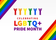 LGBTQ+ Pride month banner design Postcard template