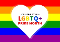 LGBTQ Pride month banner post Postcard template