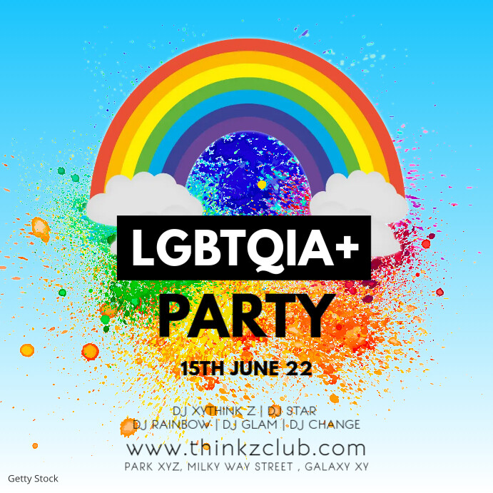 LGBTQIA+ Pride Party Festival Event Rainbow Template | PosterMyWall