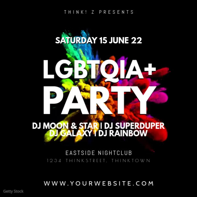 LGBTQIA+ Pride Party Festival Event Rainbow Template | PosterMyWall
