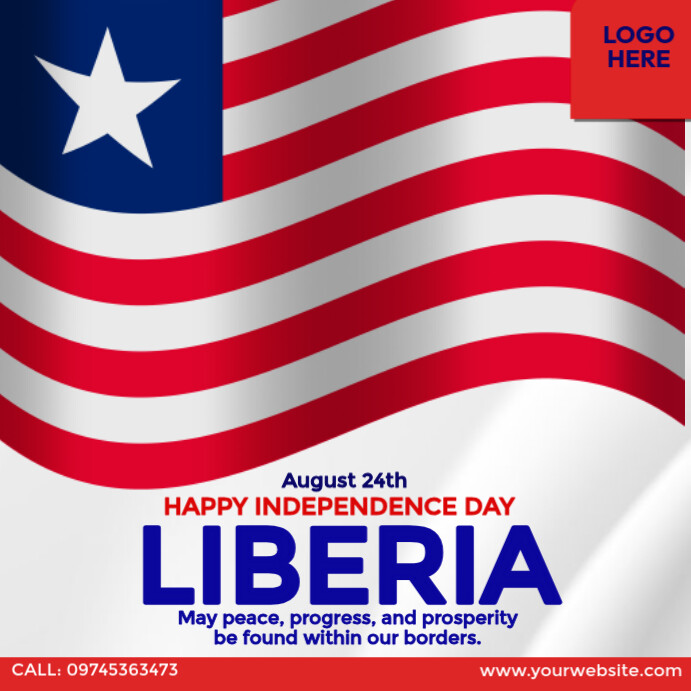 Liberia Day โพสต์บน Instagram template