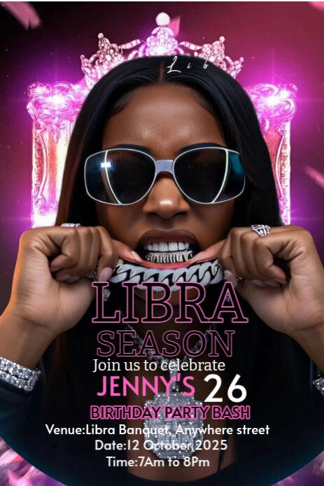 Libra season bash Pinterest Graphic template