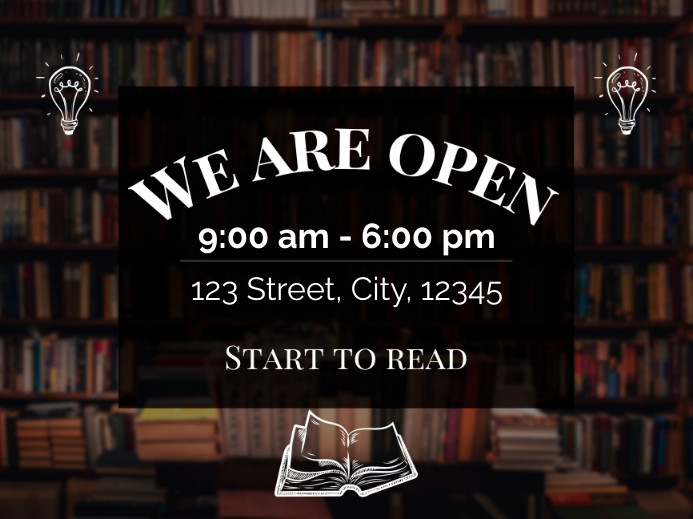 Library Sign Template | PosterMyWall