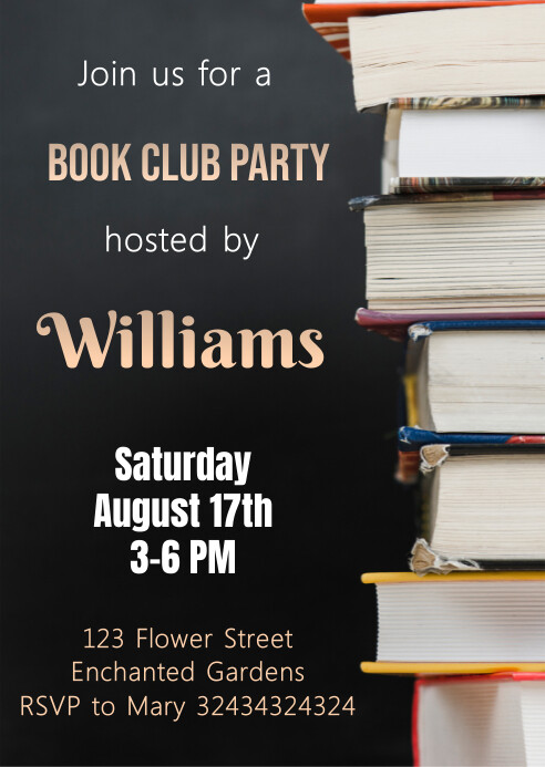 Plantilla de Library theme party invitation | PosterMyWall