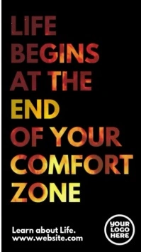 Life begins at the end of your comfort zone Instagram-Story template