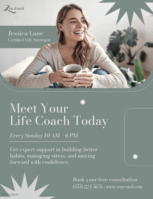 Life Coach Lifestyle Folheto (US Letter) template