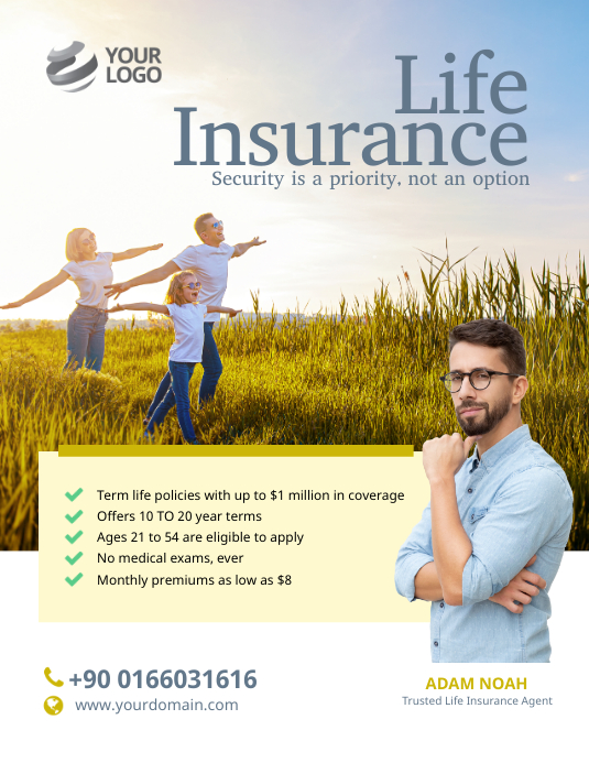 Life Insurance Flyer Poster Iflaya (Incwadi ye-US) template