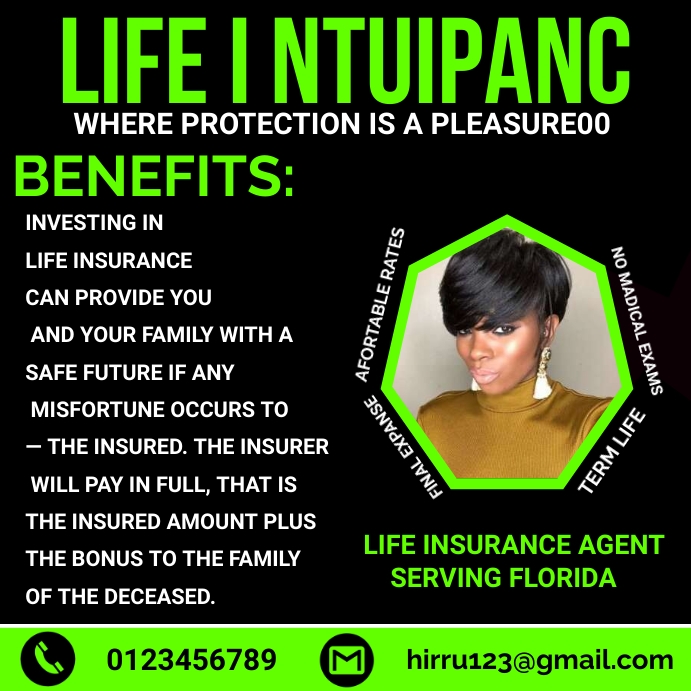 life protection flyer Instagram-bericht template