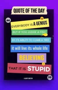 Inspirational Quote Poster – Albert Einstein Genius Design Template Tabloide