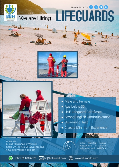 Lifeguard Work Lifeguard Hiring Template | PosterMyWall