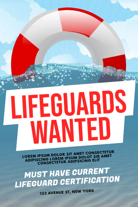 Lifeguard Job Posting Example Lifeguards Wanted Flyer Template | PosterMyWall