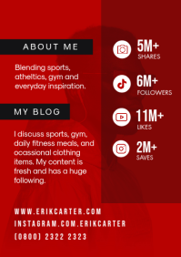Red Lifestyle Blogger Media Kit A4 Template - Page 2