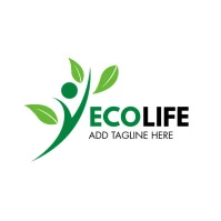 light and dark green eco movement vegan life Logo template