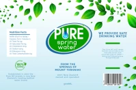 Light blue and green water bottle label template