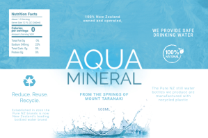 Light blue and white water bottle label Etiqueta template