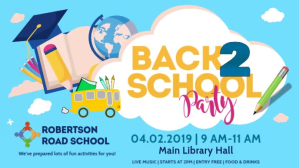 Blå Back to School Party Facebook Cover Video Template