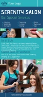 Light blue beauty salon rack card template