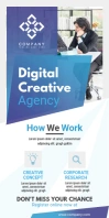 Light Blue Conference Roll Up Banner Stand template