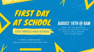 Light Blue First Day of School Banner Facebook-covervideo (16:9) template