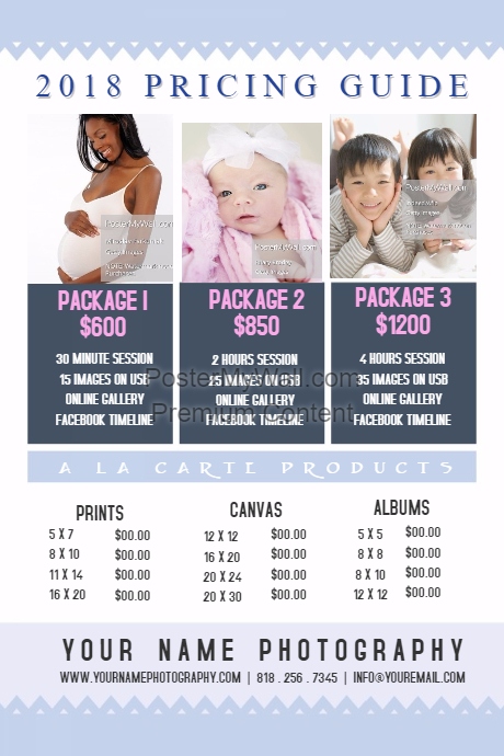photography pricing template
