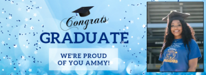 Light blue virtual graduation party Facebook template