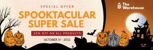 Light orange Halloween Twitter header template