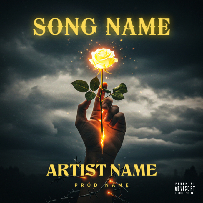 Plantilla de lighting roses flower Album Cover | PosterMyWall