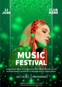 Lights Music Festival Party A4 template