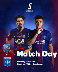 Ligue 1 Match Day  – Paris Saint-Germain vs AJ Auxerre Instagram Portrait template
